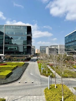 Professional office interior with modern workspace